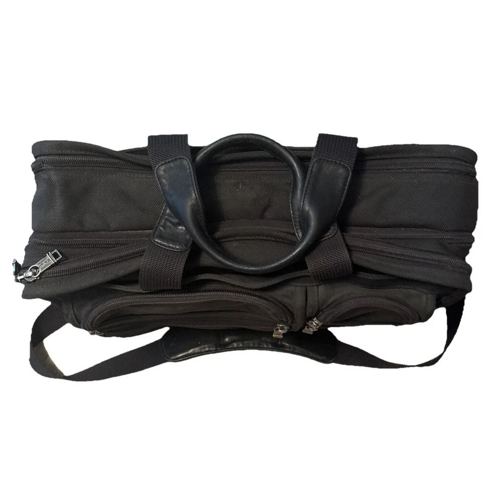 TUMI 26061D4 Alpha Expandable Organizer Laptop Briefcase Black Ballistic Nylon